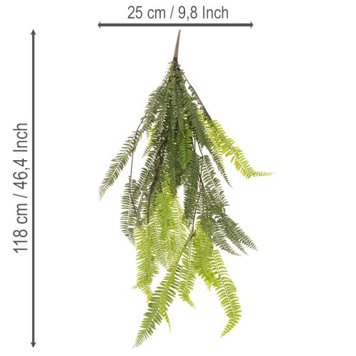 Konstgjord ormbunke, dekorativ ormbunksgren för upphängning, 118 cm | Floristik24.se