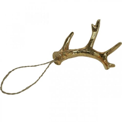Floristik24 Julhängsdekoration horn träddekorationer guld 7,5cm 6 st