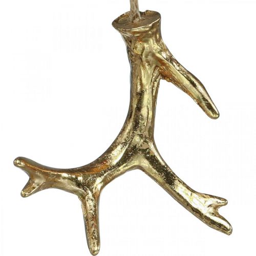 Floristik24 Julhängsdekoration horn träddekorationer guld 7,5cm 6 st