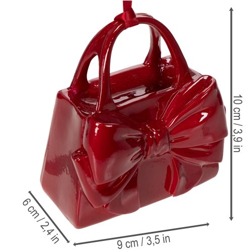 Dekorativ handväska med rosett för upphängning, 10 cm | Floristik24.se