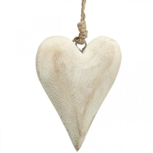 Artikel Hjärta av trä, dekorativt hjärta för upphängning, hjärtdekoration H10cm 4st