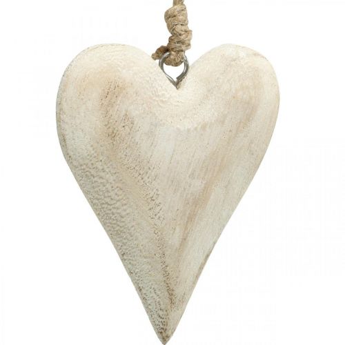 Artikel Hjärta av trä, dekorativt hjärta för upphängning, hjärtdekoration H13cm 4st