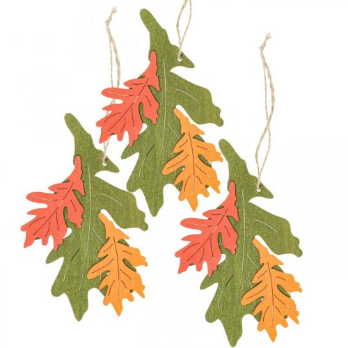 Artikel Höstens dekorativa hängsmycke träblad ekblad 17cm 6st
