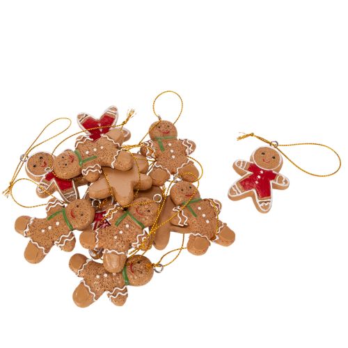 Dekorativa pepparkaksgubbsprydnader till julgranar, 6 cm, 12 stycken | Floristik24.se