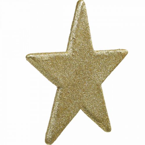 Artikel Juldekoration stjärnhänge gyllene glitter 30cm 2st
