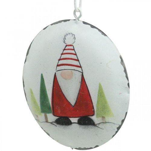 Floristik24 Julhänge gnome metallträddekoration Ø8cm 6st
