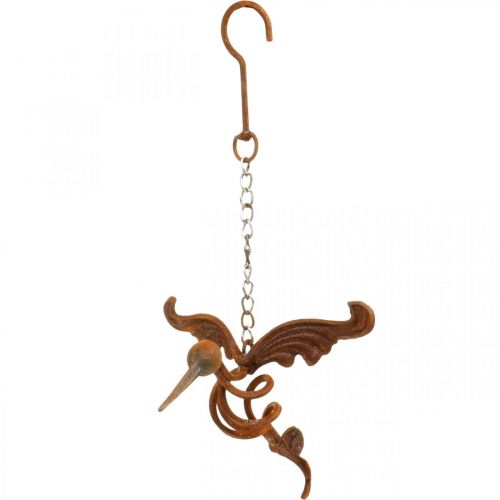Floristik24 Hummingbird trädgårdsdekoration patina metall fågel för upphängning 24×19cm