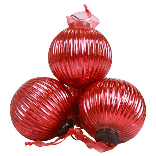 Floristik24 Julkulor glas Julgranskulor röda Ø10cm 4st