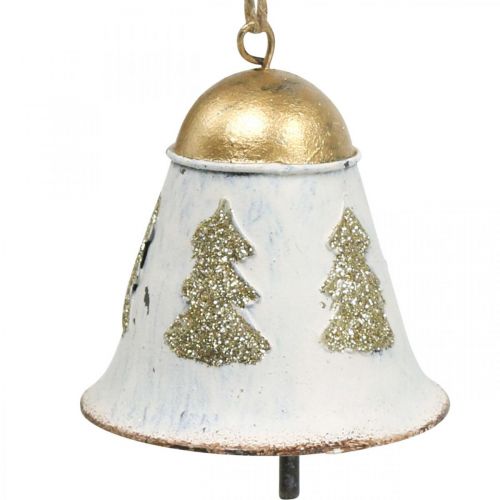 Artikel Julklockor vintage juldekoration gyllene vit 2 st