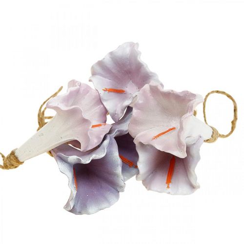 Dekorationshängare Bellflower Lila Vit Ø3,5cm H8cm 6st