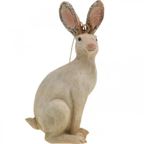 Artikel Påskhare figur för att hänga påskdekoration polyresin H9,5cm 4st
