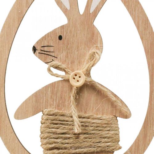 Artikel Dekorativt hänge påskdekoration av trä kanin i ägget 9×1,5×23cm 6 stycken