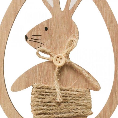 Artikel Dekorativt hänge påskdekoration kanin i trä i ägg 9×1,5×23cm 6 st