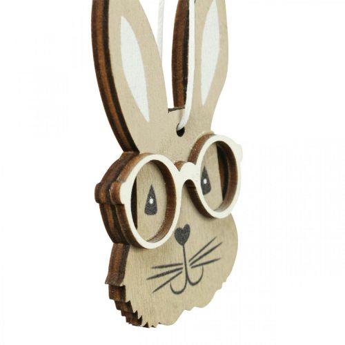 Artikel Trähänge kanin med glasögon morot brun beige 4×7,5cm 9st