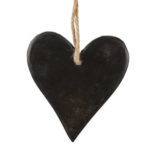 Artikel Hängande dekoration skiffer hjärta dekorativa hjärtan svart 10,5cm 4st