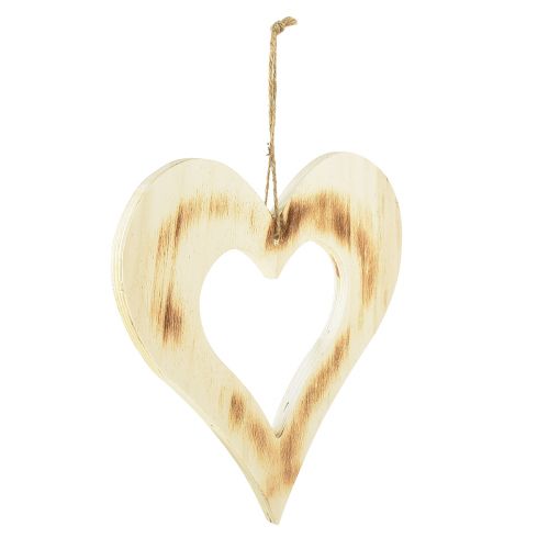 Artikel Dekorativt hjärta trä dekorativt hjärta i hjärtbränd natur 25x25cm