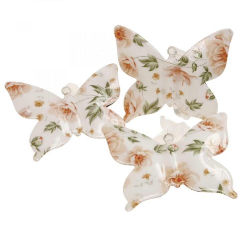 Floristik24 Deco fjärilar metall deco galge blommor B12×H10cm 3st