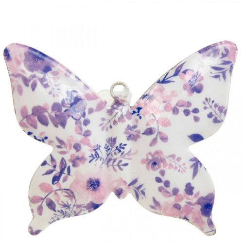 Artikel Deco fjärilar metall deco hängare lila 12×10cm 3st