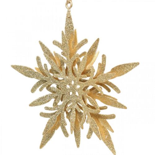 Floristik24 Snöflinga, julgransdekoration, fönsterdekoration Christmas Golden 12cm 4st