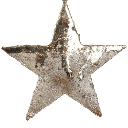 Floristik24 Hängande dekoration stjärnmetall Juldekoration silver 15,5cm 3 st