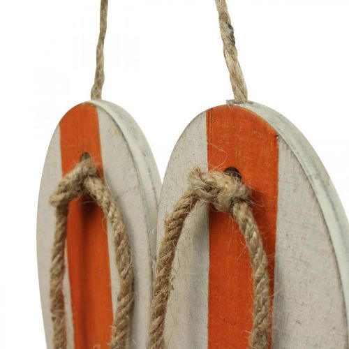 Artikel Deco flip flops hängande dekoration maritim orange/blå H15cm 3st