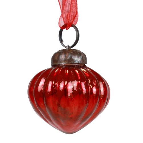 Artikel Juldekorationer glas dekorativa galgar glas röd 3,5×4cm 12 st