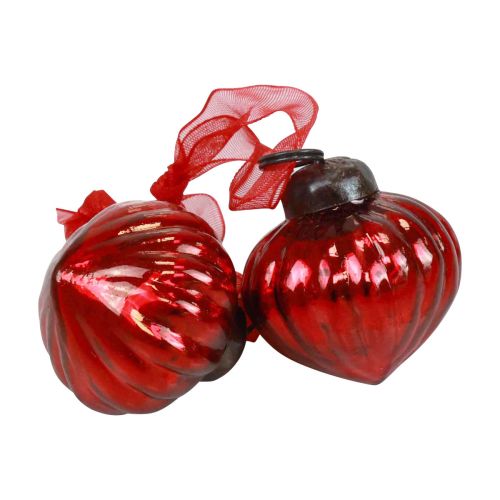 Artikel Juldekorationer glas dekorativa galgar glas röd 3,5×4cm 12 st