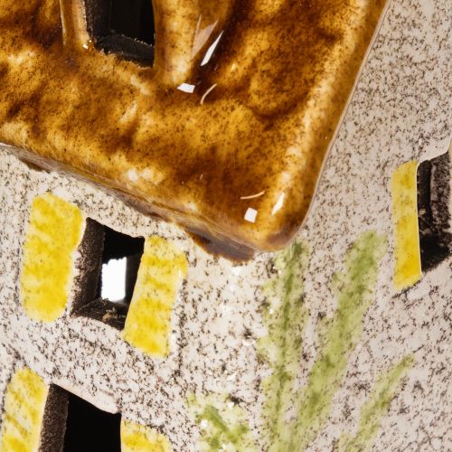 Artikel Rustikt keramikhus med ljusstark LED-belysning, perfekt som stämningsfull bordsdekoration, 15 cm, 2 stycken