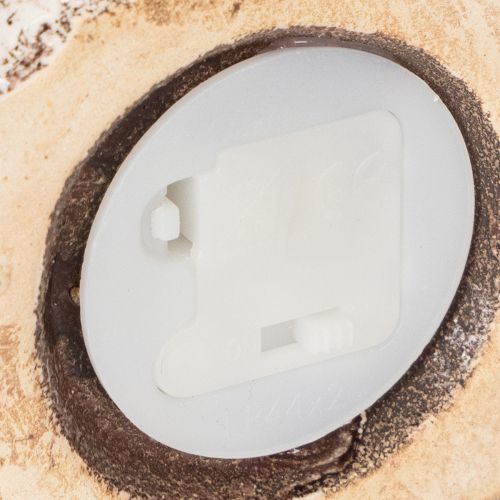 Artikel Rustikt keramikhus med ljusstark LED-belysning, perfekt som stämningsfull bordsdekoration, 15 cm, 2 stycken