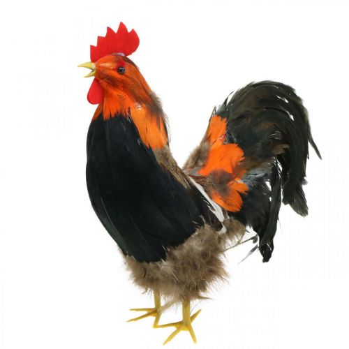 Dekorativ tupp med fjädrar dekorativ figur påsk skyltfönster dekoration H30cm