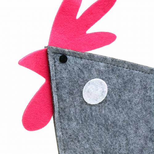 Floristik24 Dekorativ tupp av filt med prickar grå, vit, rosa 30cm x 5cm H31,5cm påskdekoration, skyltfönster