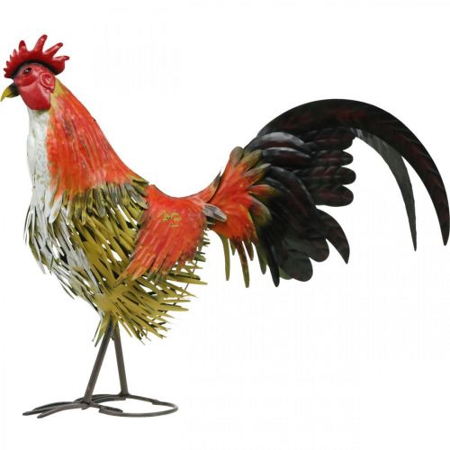 Floristik24 Dekorativ tupp metall färgglad trädgårdsdekoration figur metalldekoration 58×13×50cm