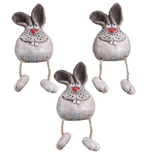 Floristik24 Bunny keramik dekorativ kaninkantspall 6,5×7×9,5cm 3 st