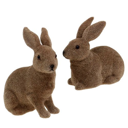 Artikel Kanin flockad brun 11cm, 13,5cm 6 st