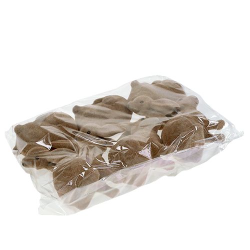 Artikel Kanin flockad brun 11cm, 13,5cm 6 st