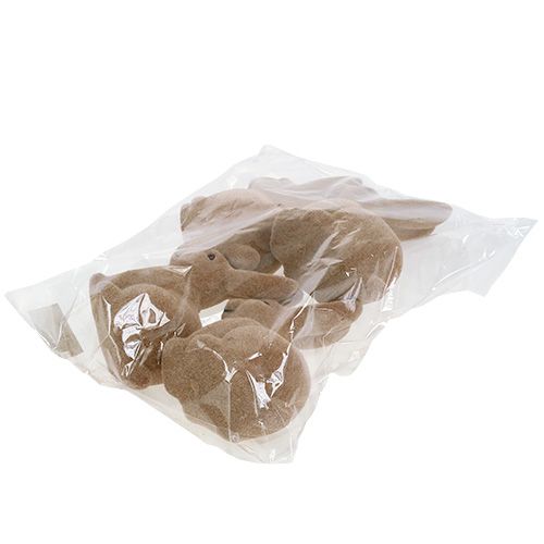 Floristik24 Kanin flockad brun 15,5 cm 4st