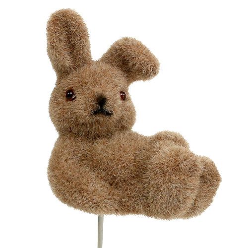 Artikel Kanin flockad på tråd brun 4cm - 6cm 12 st
