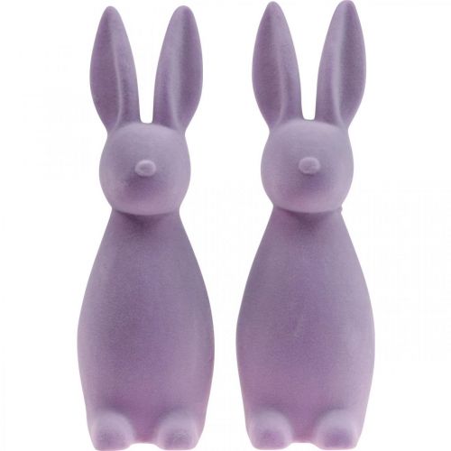 Artikel Dekorativ påskhare – 2:a val – Flockad lila H29,5cm 2 st