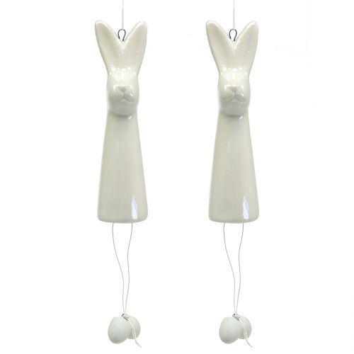 Floristik24 Kanin att hänga vit 10cm 6st