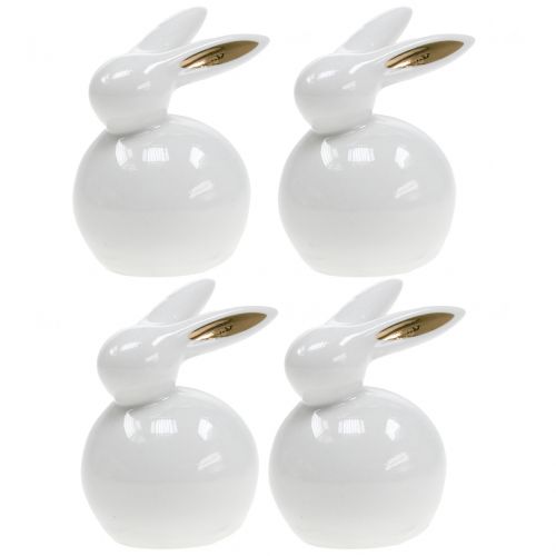 Floristik24 Påskfigur kanin vitguld 8,5 cm 4st