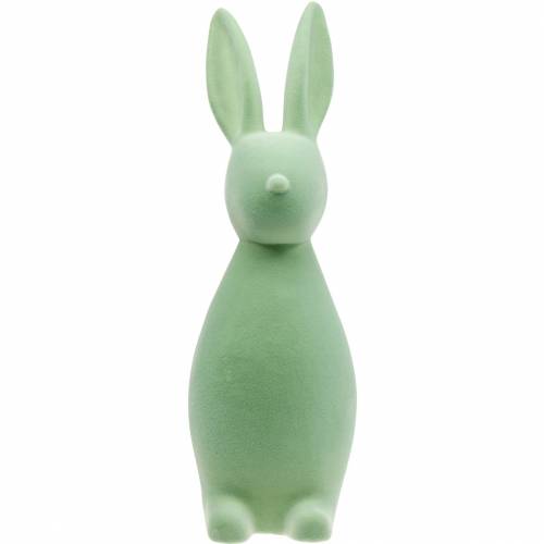 Floristik24 Påskdekoration kanin 47cm grön flockad påskharen dekoration figur påsk