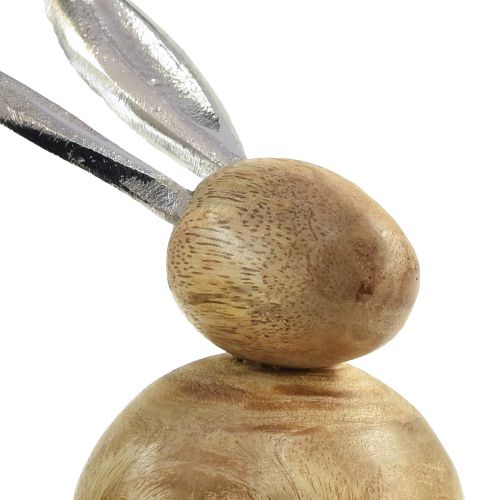 Artikel Kanin Trä Metall Natursilver H10/12,5cm 2 st