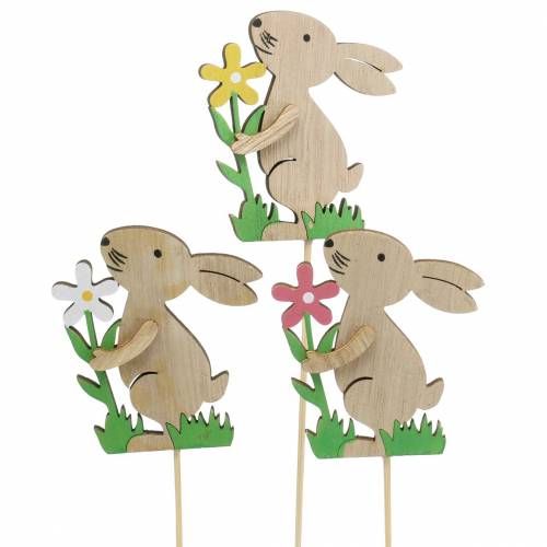 Artikel Blompluggskanin av trä 9cm 12 st