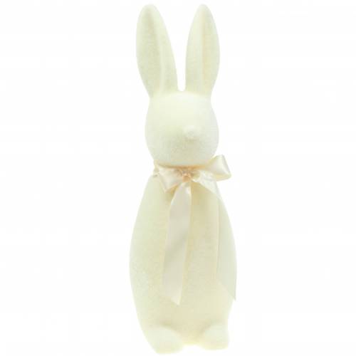 Floristik24 Bunny flocked krämvit H49cm