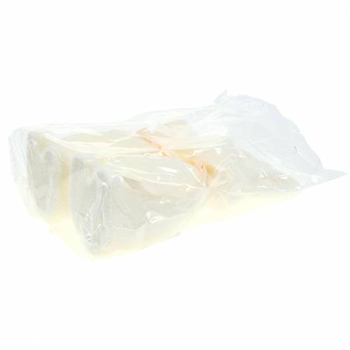 Floristik24 Kanin flockad vit kräm H30cm 2st