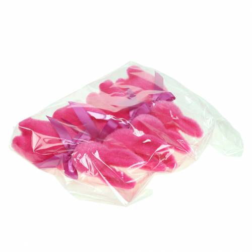 Floristik24 Bunny flockade rosa 16 cm 4st