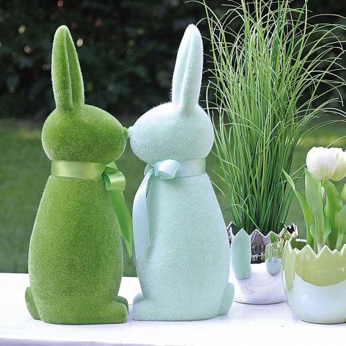 Floristik24 Kanin flockade mintgrön H42cm