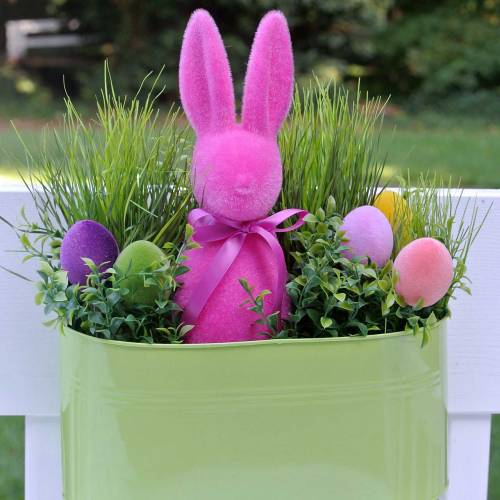 Floristik24 Kanin flockade rosa H49cm