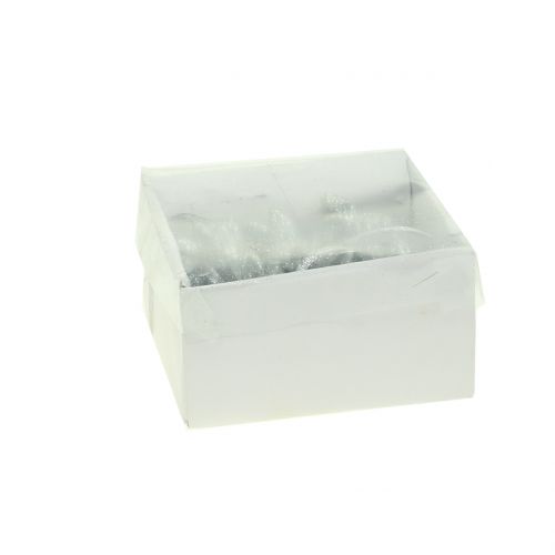 Floristik24 Kanin att hänga silverglitter 5cm 8st