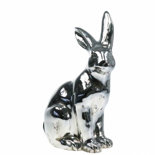 Floristik24 Kanin silver antik H35cm Stor dekorativ kanin för skyltfönster